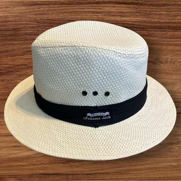 Panama Jack Men’s Cream Hat with Dark Band Sz L/XL - Picture 1 of 6